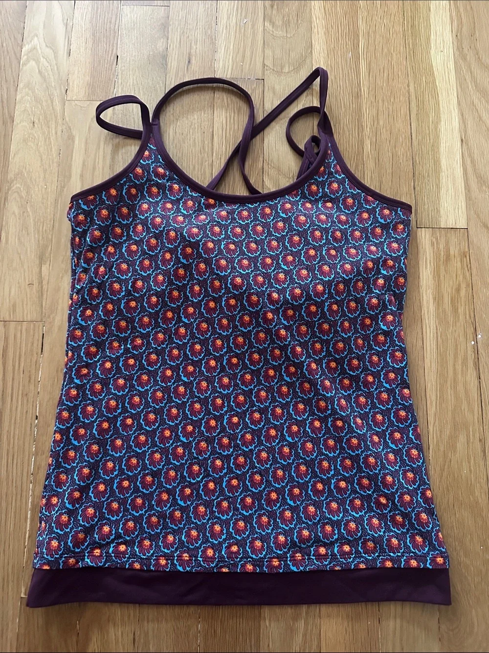 Tory  Burch Sport Floral Print Strappy Tank Top -